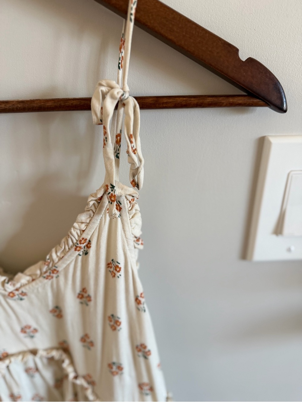 Patrons of Peace Cream Floral Tie-Shoulder Mini Dress - Picture 3 of 10